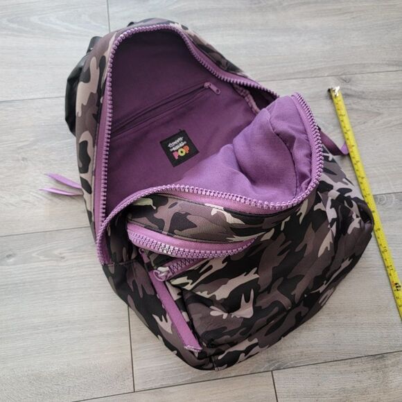 Clements Ribeiro ‘POP’ Full Size purple camouflage backpack 12X14 main image 11